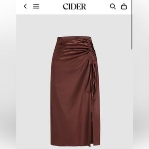 Brand new Cider Satin Drawstring Split Midi Skirt size L